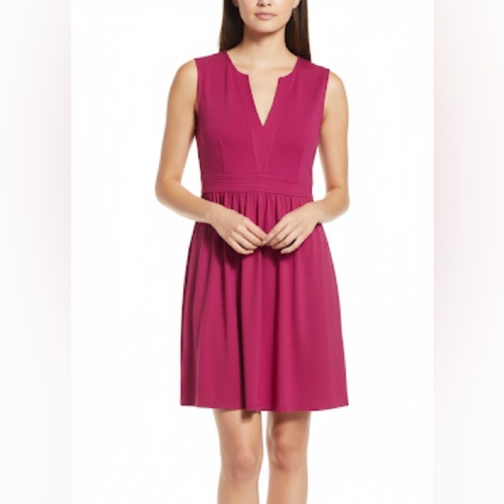 Maison Jules Pink  Mini Dress V-Neck Sleeveless